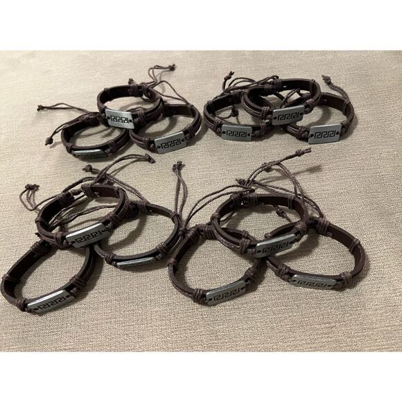 Set of 8 NWOT | Leather Bracelet | Adjustable - Picture 6 of 8